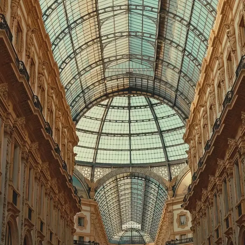The Galleria Vittorio Emanuele II, under its glass vault.